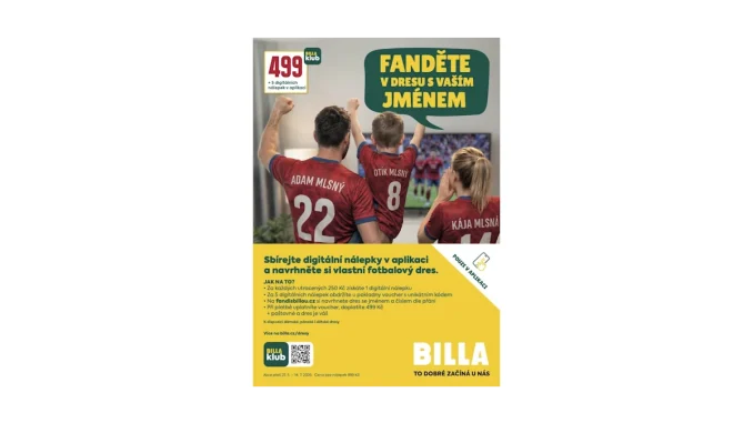 Vlastní fotbalový dres od BILLA pro fanoušky